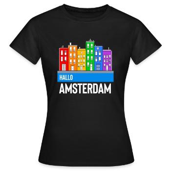 Amsterdam - Women's T-Shirt - black - Front - AI Model Female 172 dark (172cm)