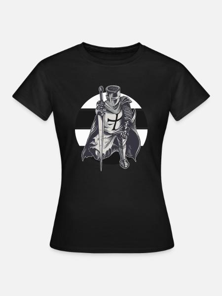 Caballero de la Orden Alemana Cruz Blanca Negra Templaria - Camiseta mujer - negro