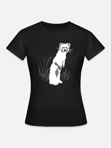 Weasel on meadow - Women's T-Shirt - black