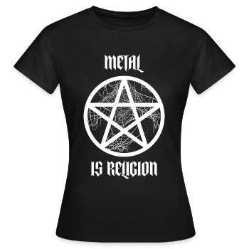 Heavy Metal Spruch Pentagramm Satan - Frauen T-Shirt - Schwarz - Vorne - AI Model Female 172 dark (172cm)