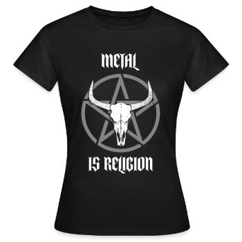 Death Metal Pentagramm Satan - Frauen T-Shirt - Schwarz - Vorne - AI Model Female 172 dark (172cm)