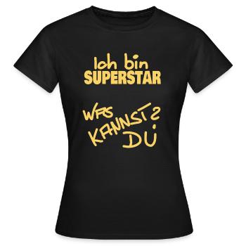 Ich bin superstar - Frauen T-Shirt - Schwarz - Vorne - AI Model Female 172 dark (172cm)