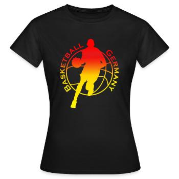 Germany Basketball - Frauen T-Shirt - Schwarz - Vorne - AI Model Female 172 dark (172cm)