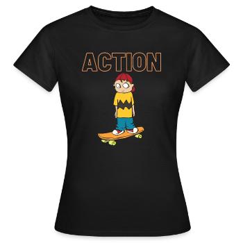 Skate Action - Women's T-Shirt - black - Front - AI Model Female 172 dark (172cm)