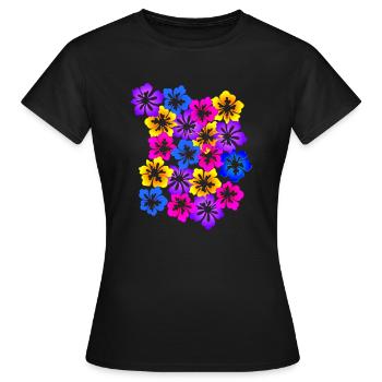 Flower carpet - Women's T-Shirt - black - Front - AI Model Female 172 dark (172cm)