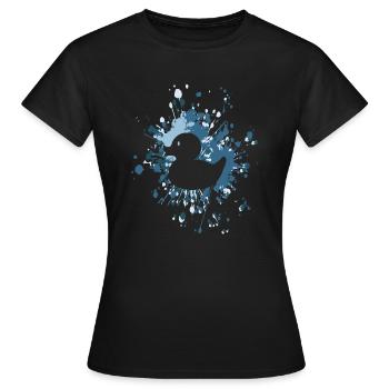 Éclaboussure de couleur de canard en caoutchouc - T-shirt Femme - noir - Devant - AI Model Female 172 dark (172cm)