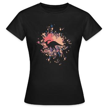 Éclaboussure de couleur Parasaurolophus - T-shirt Femme - noir - Devant - AI Model Female 172 dark (172cm)