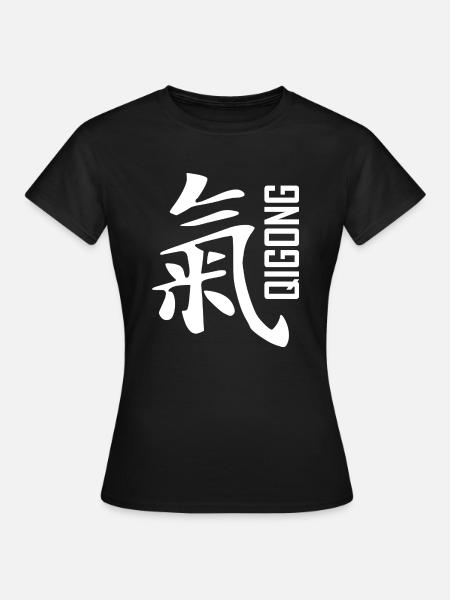 qigong chinesisches zeichen weiss - Frauen T-Shirt - Schwarz