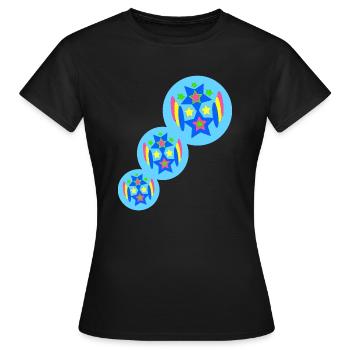 graphic art stern bunt - Frauen T-Shirt - Schwarz - Vorne - AI Model Female 172 dark (172cm)