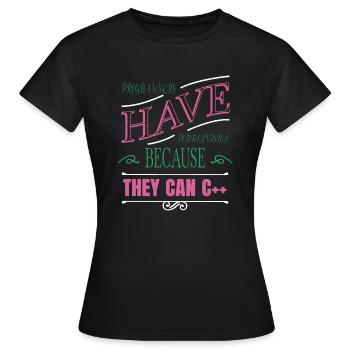 computers present idea pc christmas carols - Frauen T-Shirt - Schwarz - Vorne - AI Model Female 172 dark (172cm)