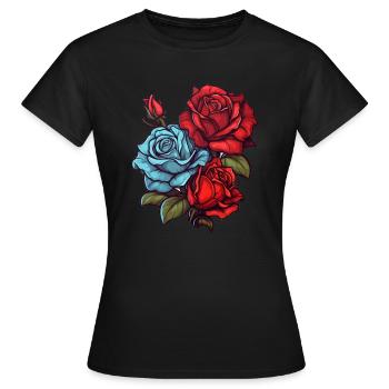 Beautiful roses - Women's T-Shirt - black - Front - AI Model Female 172 dark (172cm)