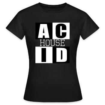 ACID HOUSE Musik-Logo - Frauen T-Shirt - Schwarz - Vorne - AI Model Female 172 dark (172cm)