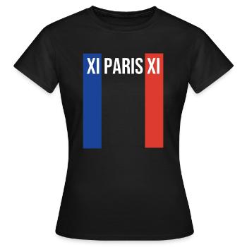 Paris XI Souvenir Arrondissement du Luxembourg - T-shirt Femme - noir - Devant - AI Model Female 172 dark (172cm)