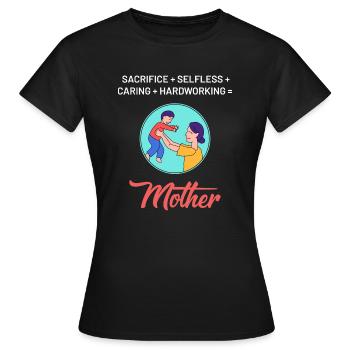 Design fort de la fête des mères - T-shirt Femme - noir - Devant - AI Model Female 172 dark (172cm)