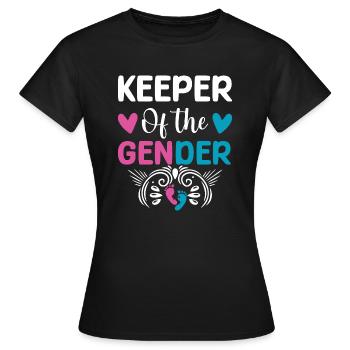Keeper of the gender Baby announcement - T-shirt Femme - noir - Devant - AI Model Female 172 dark (172cm)