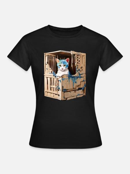 Niedliches Kätzchen - Frauen T-Shirt - Schwarz
