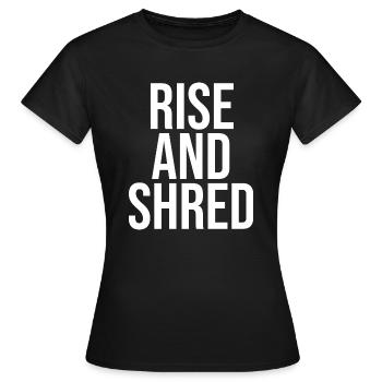 Rise and shred ski - Women's T-Shirt - black - Front - AI Model Female 172 dark (172cm)
