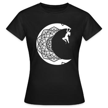 Climber on the moon - Women's T-Shirt - black - Front - AI Model Female 172 dark (172cm)