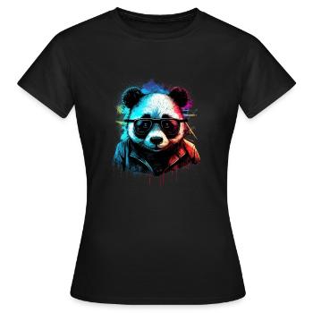 Panda futuriste - T-shirt Femme - noir - Devant - AI Model Female 172 dark (172cm)