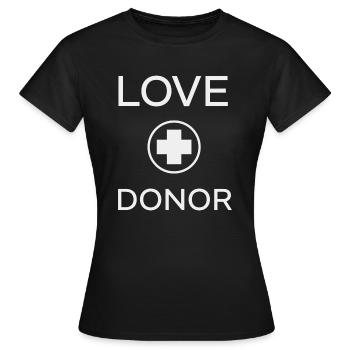 Liebe SPENDER - Frauen T-Shirt - Schwarz - Vorne - AI Model Female 172 dark (172cm)