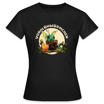 Devant les lucioles jeu de mots drôle - T-shirt Femme - noir - Devant - AI Model Female 172 dark (172cm)