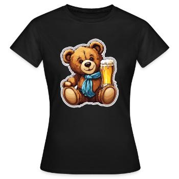 Ours en peluche / Peluche / Animal en peluche / Idée cadeau - T-shirt Femme - noir - Devant - AI Model Female 172 dark (172cm)