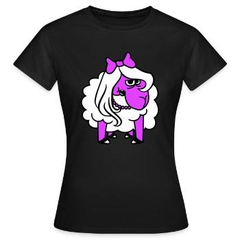 mouton offensé fille femme mauvais œil joli - T-shirt Femme - noir - Devant - AI Model Female 172 dark (172cm)