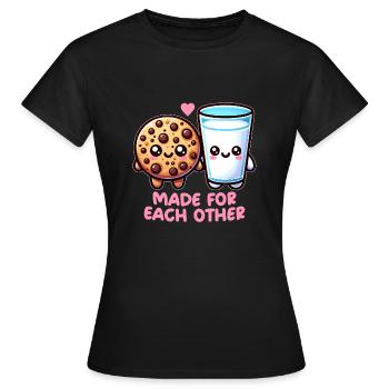 Milk and biscuit - Women's T-Shirt - black - Front - AI Model Female 172 dark (172cm)