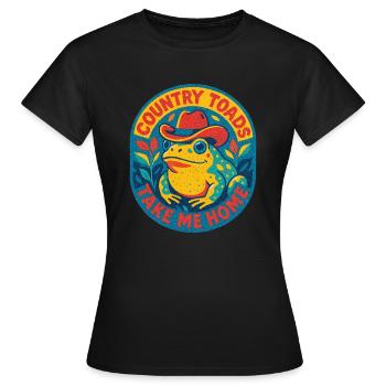 Country Toads Take Me Home - Women's T-Shirt - black - Front - AI Model Female 172 dark (172cm)