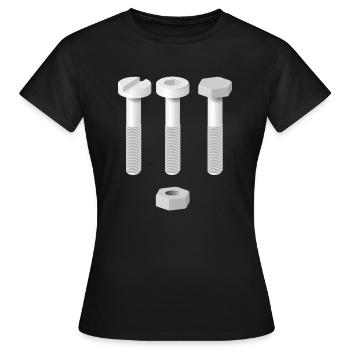 Schrauben - Frauen T-Shirt - Schwarz - Vorne - AI Model Female 172 dark (172cm)