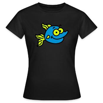 lustiger Fisch - Frauen T-Shirt - Schwarz - Vorne - AI Model Female 172 dark (172cm)