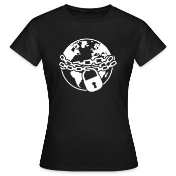 Lock down - Frauen T-Shirt - Schwarz - Vorne - AI Model Female 172 dark (172cm)