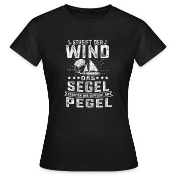 Wind Segel arbeiten am Pegel Boot Meerliebhaber - Frauen T-Shirt - Schwarz - Vorne - AI Model Female 172 dark (172cm)