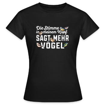 Vögel beobachten Ornithologie Vogelbeobachtung - Frauen T-Shirt - Schwarz - Vorne - AI Model Female 172 dark (172cm)