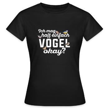 Vögel beobachten Ornithologie Vogelbeobachtung - Frauen T-Shirt - Schwarz - Vorne - AI Model Female 172 dark (172cm)
