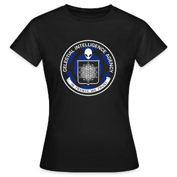 Agence de renseignement céleste - T-shirt Femme - noir - Devant - AI Model Female 172 dark (172cm)