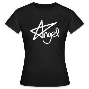 Pentagramme ange - T-shirt Femme - noir - Devant - AI Model Female 172 dark (172cm)