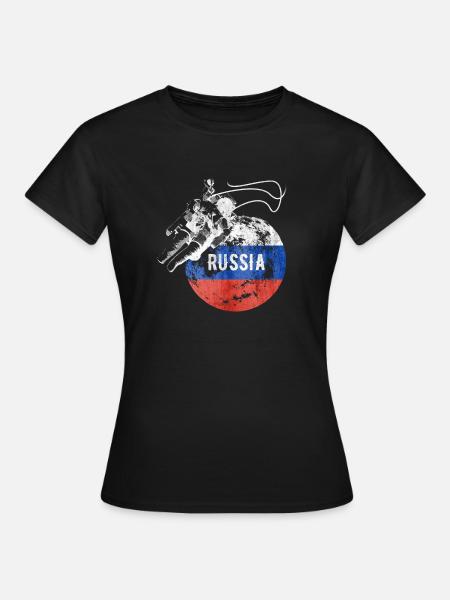 Russie astronaute Russie - T-shirt Femme - noir