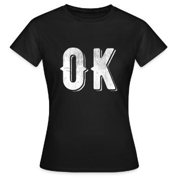 OK - Women's T-Shirt - black - Front - AI Model Female 172 dark (172cm)