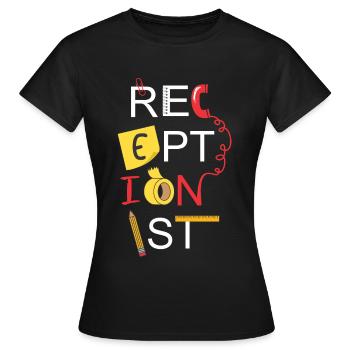 receptionist - Women's T-Shirt - black - Front - AI Model Female 172 dark (172cm)