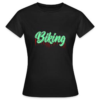 biking bike gift idea bike - Women's T-Shirt - black - Front - AI Model Female 172 dark (172cm)