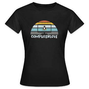 PROGRAMMATEUR LINUX PENGUIN TUX PC COMPUTERLOVE - T-shirt Femme - noir - Devant - AI Model Female 172 dark (172cm)