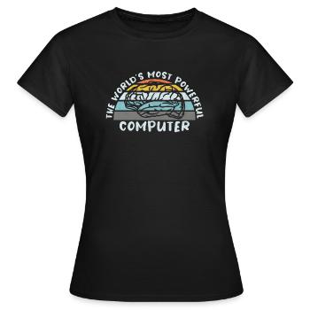 ORDINATEUR CERVEAU LINUX SUPERBRAIN GEEK VINTAGE TECH - T-shirt Femme - noir - Devant - AI Model Female 172 dark (172cm)