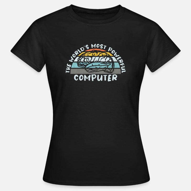 COMPUTER BRAIN LINUX SUPERBRAIN GEEK VINTAGE TECH - Women's T-Shirt - black