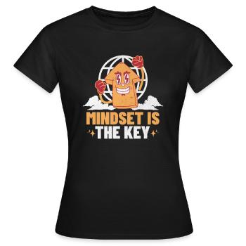 MINDSET IS EVERYTHING - Frauen T-Shirt - Schwarz - Vorne - AI Model Female 172 dark (172cm)