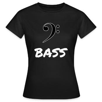 MUSIQUE: BASS - T-shirt Femme - noir - Devant - AI Model Female 172 dark (172cm)