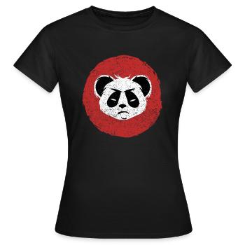 Angry Panda - böser Panda - Frauen T-Shirt - Schwarz - Vorne - AI Model Female 172 dark (172cm)