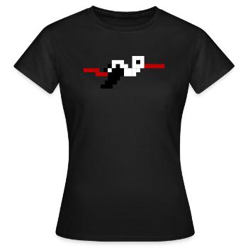 Elsässischer Pixelstorch #tshirtalsace #tshirtcigogne - Frauen T-Shirt - Schwarz - Vorne - AI Model Female 172 dark (172cm)