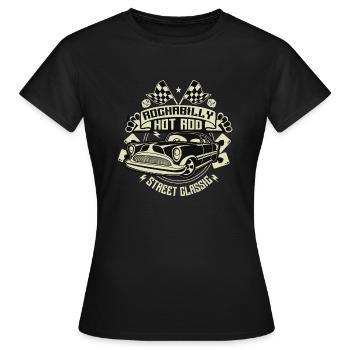 Rockabilly Hotrod - T-shirt Femme - noir - Devant - AI Model Female 172 dark (172cm)