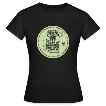 AWO tours moteur vert clair - T-shirt Femme - noir - Devant - AI Model Female 172 dark (172cm)